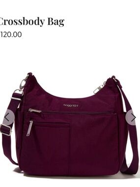 Baggallini Mulberry Anti Theft Travel Crossbody Bag 💜🩷